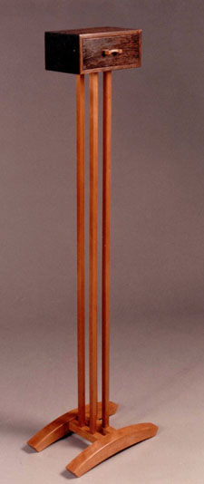 Just-a-Drawer sculpture in wenge and cherry
